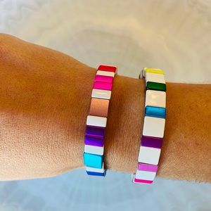Metallic customized Tile Enamel Bracelet